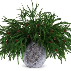 16 Pcs Christmas Norfolk Pine Branches Picks,18" Extra Length Artificial Xmas... - Picture 1 of 6