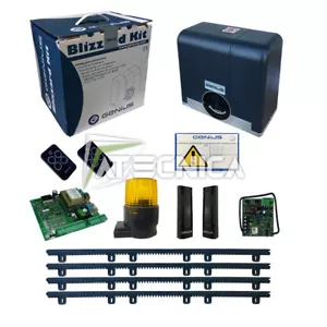 Kit motore cancello scorrevole FAAC GENIUS KIT BLIZZARD 230V RC + 4m CREMAGLIERA - Imagen 1 de 4