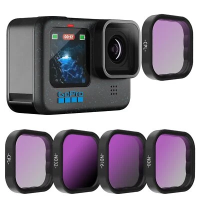 Lot de 4 filtres d'objectif CPL ND8 ND16 ND32 compatibles avec GoPro Hero 12 ... - Image 1 of 4
