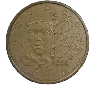 WORLD COIN SALE-1999-FRANCE 5 EURO CENT: COPPER PLATED STEEL COMP. COIN-KM#1284 - Picture 1 of 3