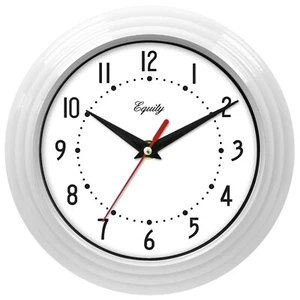 25011 Equity by La Crosse 8" Plastic Analog Wall Clock - White - Picture 1 of 5