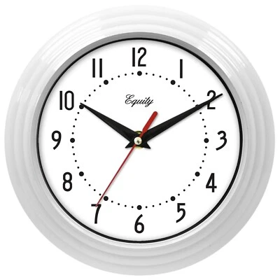 25011 Equity by La Crosse 8" Plastic Analog Wall Clock - White - Image 1 of 4