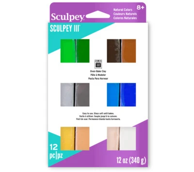 Sculpey III 12 Natural Colors of Polymer Oven-Bake Clay, Non-Toxic 12 oz. - Image 1 of 4