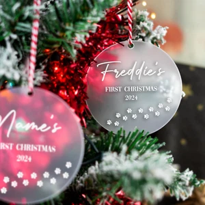 Personalisierte Weihnachtskugel Hund Haustier mattiert Hängedeko Baumschmuck - Bild 1 von 7