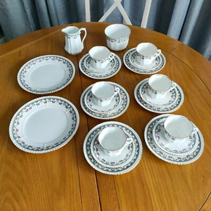 Set da tè vintage modello Phoenix Cina n.4830 rose rosa made in England 22 pezzi - Foto 1 di 24