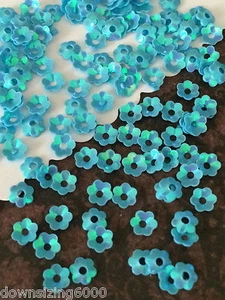 Sequins 4mm Pastel Sky Blue AB Rainbow Tiny Flower Cup 3/16inch Choose Pack Siz  - Bild 1 von 2