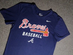Atlanta Braves Nike Shirt Men Medium Blue MLB Baseball Short Sleeve - Picture 1 of 7