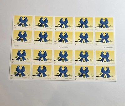 USA Scott 3976a Complete Self Adhesive Pane, 39¢ True Blue Love (NDN) #61 - Image 1 of 2