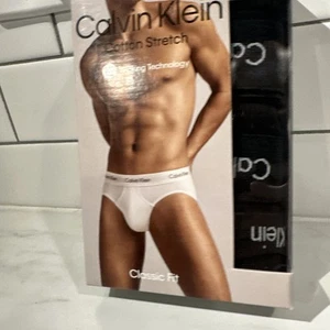 Calvin Klein Mens Cotton Stretch Classic Fit Hip Brief 3-Pack Size Small S Black - Picture 1 of 4