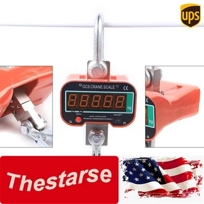 3T 6600lbs Digital Hanging Scale Heavy Duty Industrial LED Crane Scale w/ Hook - Image 1 of 4