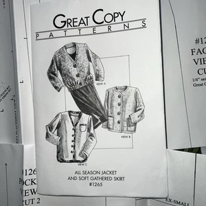 All Season Jacket & Skirt Sewing Pattern by Great Copy Patterns #1265 Size XS-XL - Picture 1 of 6