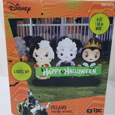 Disney Villains Halloween LED Iluminado Aire Soplado Patio Decoración 6' Nueva Caja Abierta  Foto 1 de 4