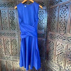 Abito Hobbs donna taglia 12 L Twitchill blu royal aderente svasato occasione matrimonio - Foto 1 di 10