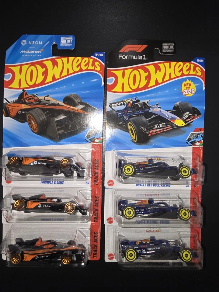 Lote de seis coches Hot Wheels Fórmula 1, Oracle Red Bull Racing, McLaren Foto 1 de 1