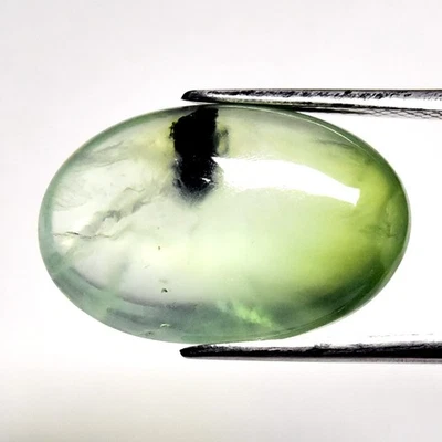 💎 12,28 quilates 19,2 x 12,5 mm cabujón ovalado prehnita verde natural - piedra preciosa de África Foto 1 de 4