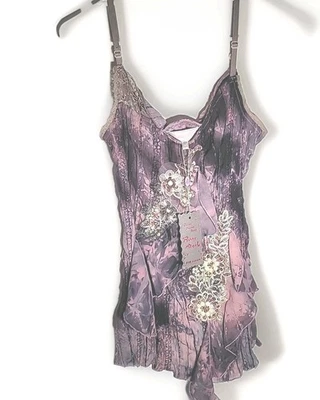 Pretty Angel Mujer Camisola Grande Taupe Vintage Victoriano Encaje Cinta Nueva Foto 1 de 4