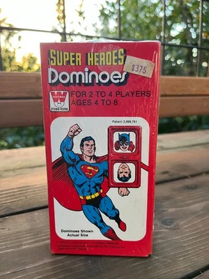 Vintage 1979 DC COMICS Super Heroes Dominoes SEALED Superman Batman Wonder Woman - Image 1 of 4