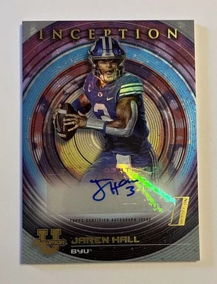 2022-23 Bowman U Inception Jaren Hall Prospect Autograph Rookie Card #BIA-JHL - Image 1 of 2