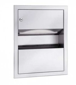Presale Bradley Retro 229 Combo Unit Paper Dispenser and Waste Bin 5L - Silver - Picture 1 of 4