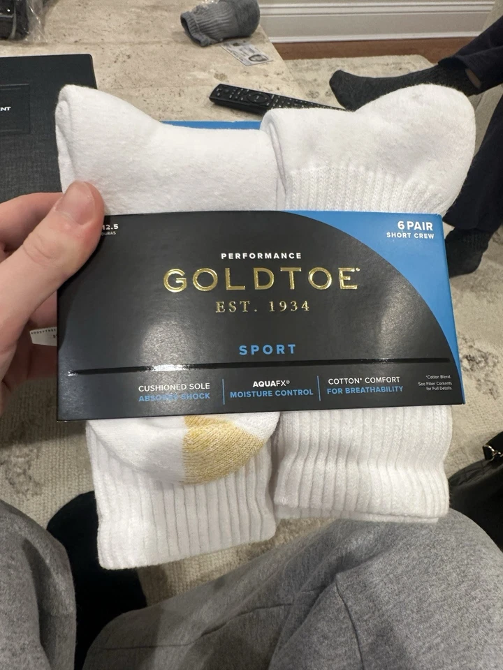 Meias de tornozelo masculinas Gold Toe Performance Sport Quarter, brancas, tamanho 6-12,5 - Imagem 1 de 1