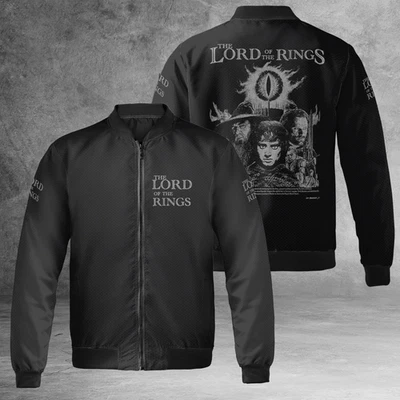 Chaqueta Bomber Ligera Estampada El Señor de los Anillos a Prueba de Viento Foto 1 de 4