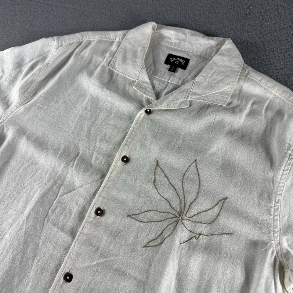 Гавайская рубашка Billabong мужская большая на пуговицах пальмовые листья цветочный тропический новая - Изображение 1 из 4