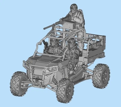 Vehículo de asalto ligero con ametralladora 1/72 1/64 1/144 1/87 EE. UU., 3 soldados// Foto 1 de 4