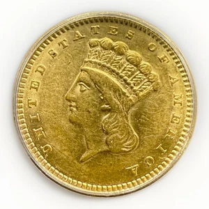 1859 G$1 AU 53 Indian Princess One Dollar Gold Type 3 Low Survival Pop ICG AU53 - Bild 1 von 12