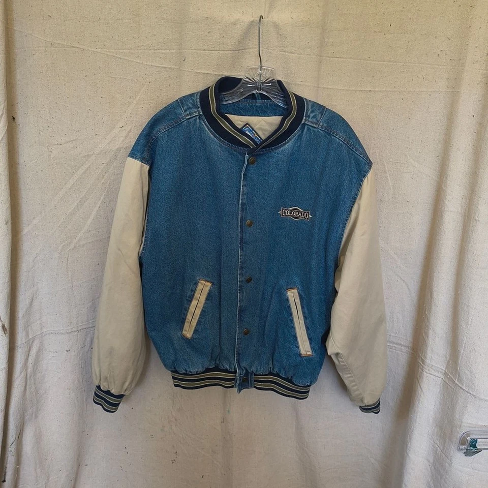 Jaqueta jeans Varsity Gear For Sports Colorado masculina grande estilo vintage - Imagem 1 de 4