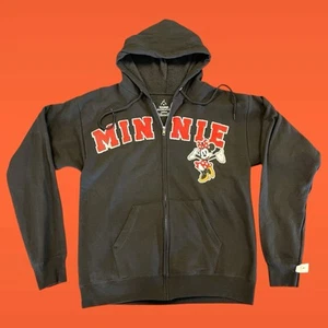 Disney Parks Hoodie Fullzip Schwarz Minnie Mouse Medium Neu mit Etikett - Bild 1 von 5