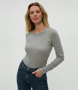 $88. Michael Stars Women Zola Crewneck Tee Cotton Blend Heather Grey Size Medium - Foto 1 di 4