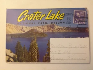 Crater Lake National Park Oregon Souvenir Book Postcard Folder 12 Color Pictures - Picture 1 of 11
