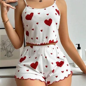 Sommer Damen Rundhals Tank Tops und Shorts Pyjama Set Sexy Pyjama Nachtwäsche - Bild 1 von 9
