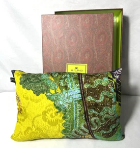 Etro Milano Home Yellow, Green, and Blue Paisley 9" x 14" Throw Pillow with Box - Picture 1 of 8
