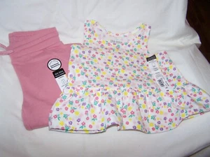 Okie Dokie 2 Piece Set for Infant Girl ~ 12 Months; Wide Leg Pants, Floral Top - Picture 1 of 9