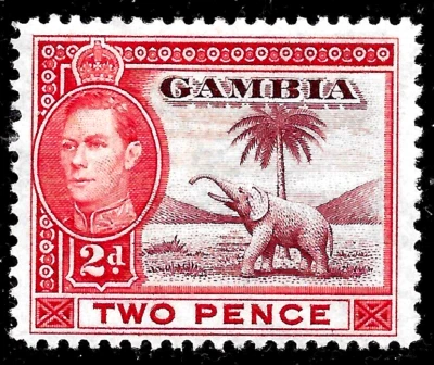 Gambia George VI 1943 SC#135A🔥MH OG 🔥 ELEFANTE Foto 1 de 2