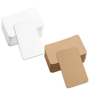 100 Blank Message Cards – Doodle Note or Business Cards DIY Sheets (White&Brown) - Picture 1 of 11