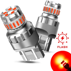 T20 Red 12V LED Indicator Turn Signal Light 7443 Canbus Bulb 7440 Error Free - Picture 1 of 9