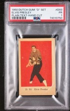 1950  Dutch Gum Cards "D" Set-Plain Text #D93 Elvis Presley Hand Cut - PSA 1