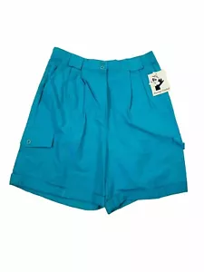 NOS Vintage 80s Womens 13/14 High Rise Pleated Cargo Bermuda Shorts Streetwear - Picture 1 of 10