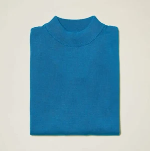 NEU Herren Inserch Stehkragen Pullover Herbst Winter weich Strick normale Passform echt blau - Bild 1 von 1