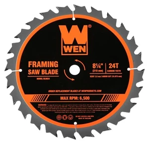 WEN BL0824 8.25-Inch 24-Tooth Carbide-Tipped Circular Saw Blade for Framing - Picture 1 of 3