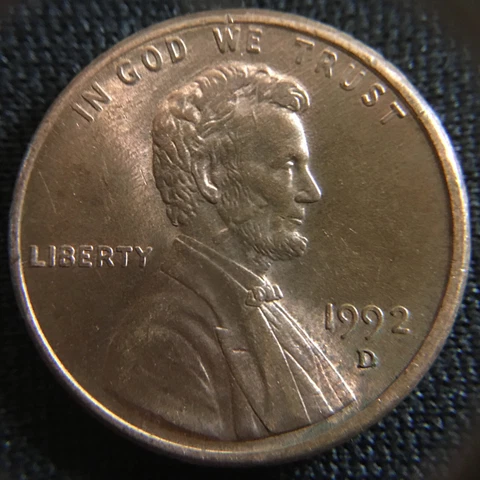 1992 D Abraham Lincoln Memorial Penny Cent Coin Scarface NICE CONDITION Cover