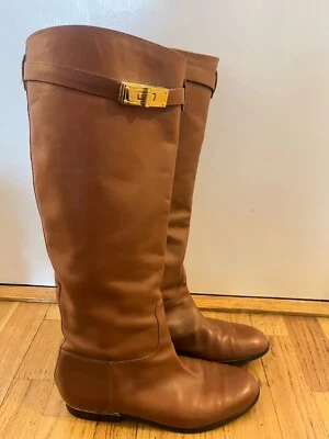 C WONDER 浅棕色高筒靴 尺码 9 W 锁扣细节 — 第 1/4 张图片