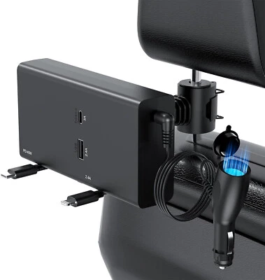 Stazione caricabatterie 4 in 1 portatile poggiatesta auto USB C + A Iphone Ta... - Immagine 1 di 4