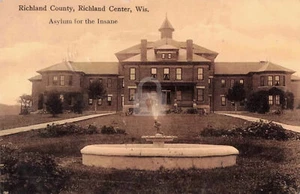 Richland Center WI Wisconsin Asylum for the Insane 1907 RPPC Photo Postcard COPY - Picture 1 of 2