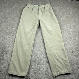 Ralph Lauren Pants Mens 32 Beige Corduory Office Career Commuter Pleated 32x32 - Picture 1 of 11