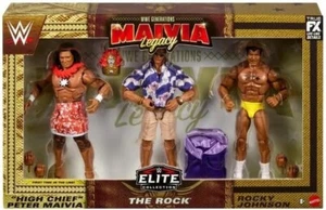 Paquete de 3 WWE Mattel Elite Rock, Rocky Johnson, Peter Maivia WWE Generations Legacy - Imagen 1 de 2