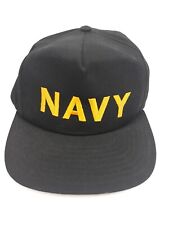 Vtg 80's US Navy USN Made in USA Snapback Trucker Captain Hat Embroidered