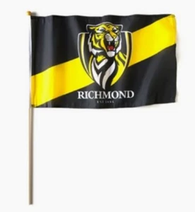 Richmond Tigers Official AFL Medium Supporter Flag 30cm x 48cm Pole & tracking - Bild 1 von 1